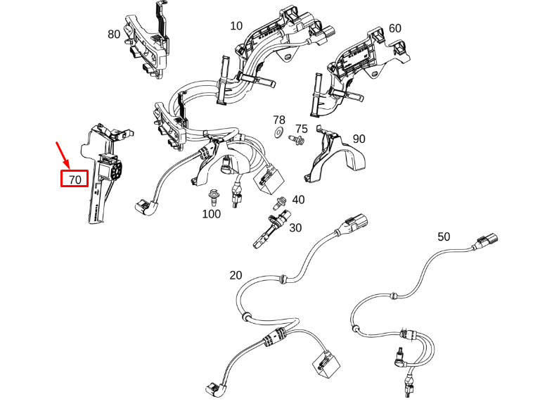new mb gle w167 axle wiring rear left line bracket a1675462501 original