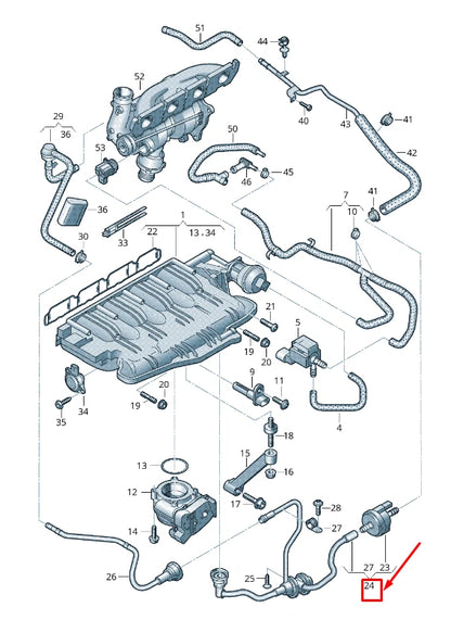 NEW AUDI A4 AVANT B8 VACUUM HOSES WITH CONNECTION 06H133781CC ORIGINAL
