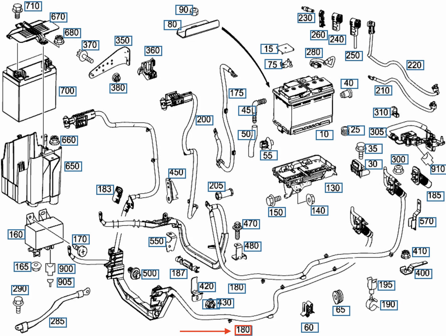 NEW MB SPRINTER 906 BATTERY TO STARTER/ALTERNATOR WIRING A9064401641