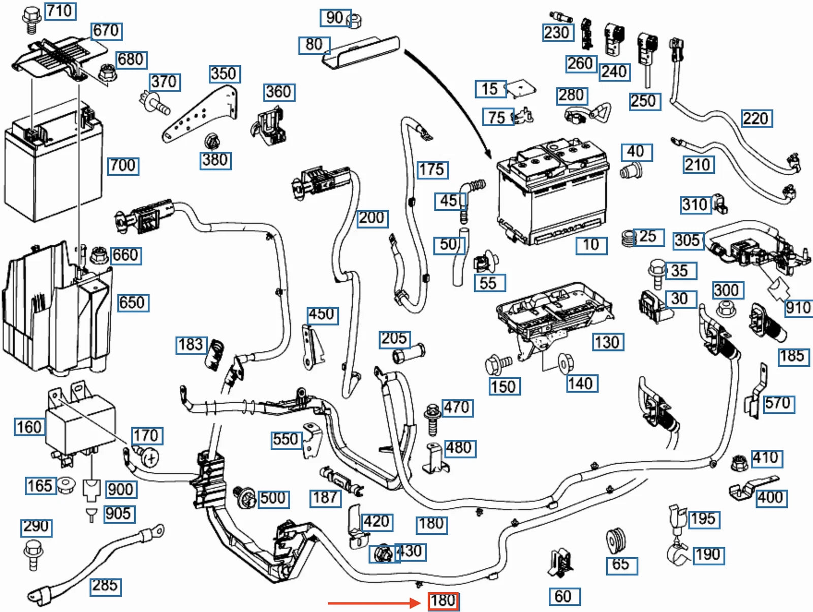NEW MB SPRINTER 906 BATTERY TO STARTER/ALTERNATOR WIRING A9064401641