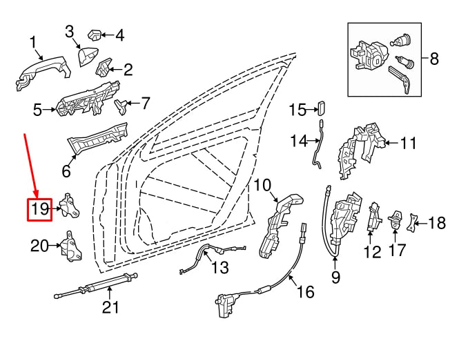NEW MERCEDES-BENZ S COUPE C217 FRONT LEFT UPPER DOOR HINGE A2227203901 ORIGINAL