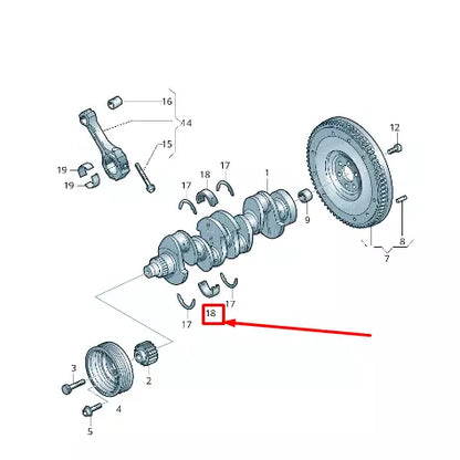 NEW AUDI A4 B8 LOWER CRANKSHAFT BEARING SHELL 038105591AC007