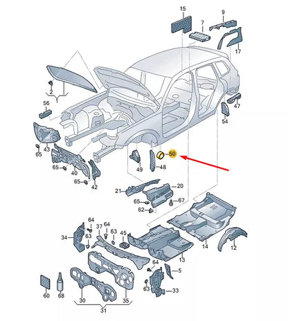 NEW VW TOUAREG 7P MK2 A-PILLAR SOUND ABSORBER DAMPING RING 1K0864703A