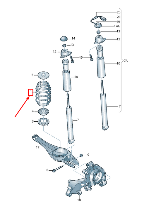 new vw golf vii 5g mk7 rear coil spring 5q0511115dh original