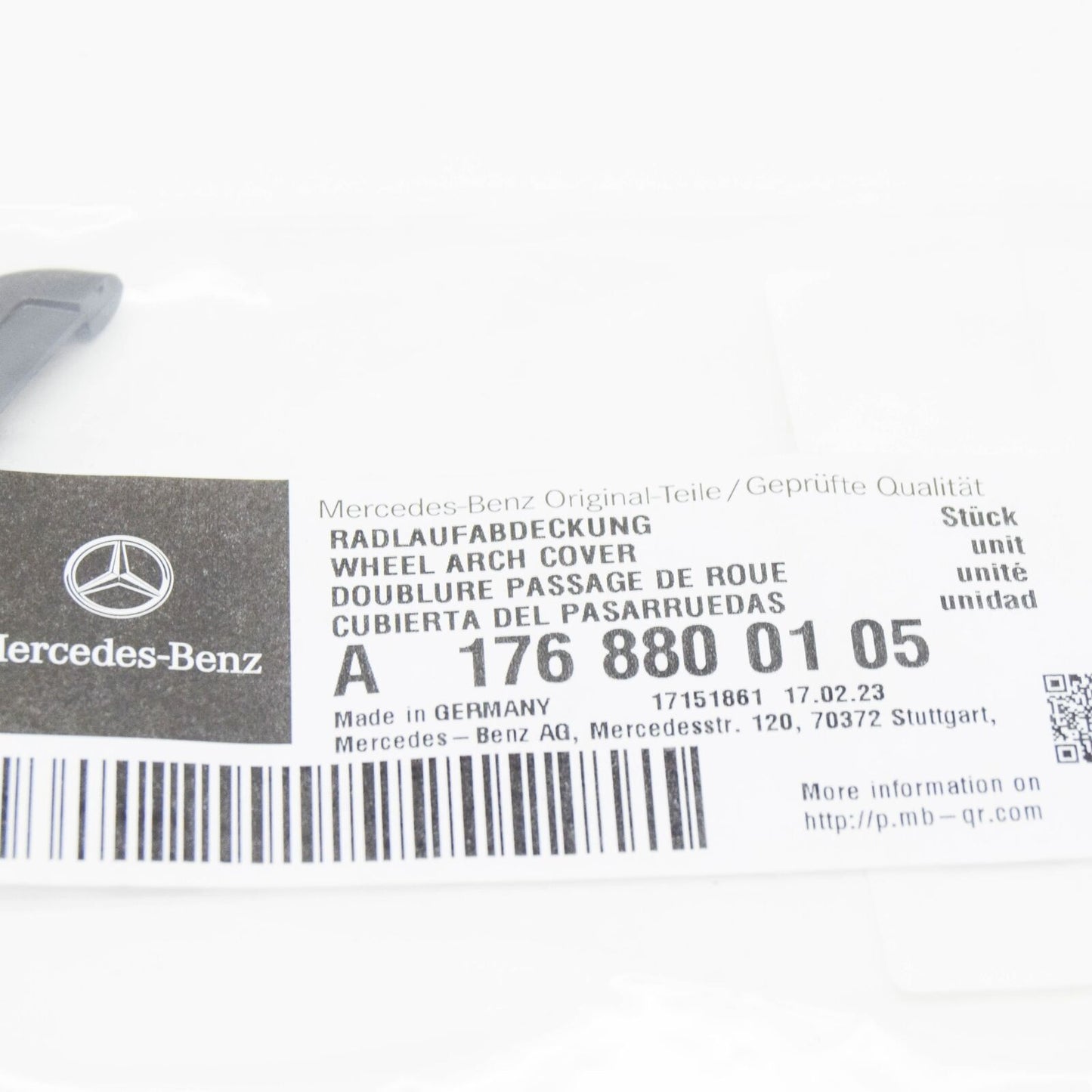 NEW MERCEDES-BENZ A W176 REAR BUMPER LEFT WHEEL ARCH COVER A1768800105 ORIGINAL