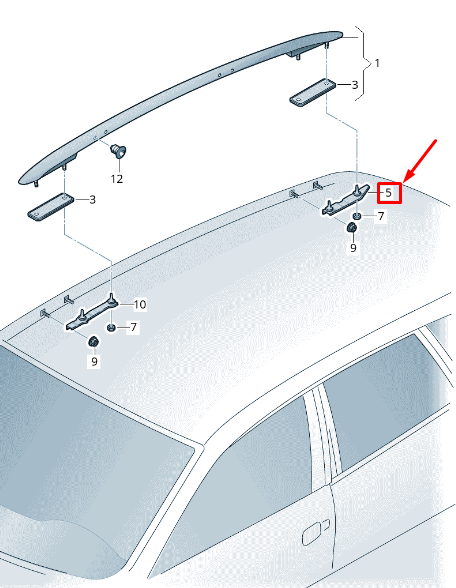 NEW VW SHARAN 7N REAR RIGHT ROOF RAIL SECURING BRACKET 7N0860202 ORIGINAL