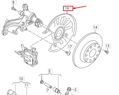 NEW VW GOLF MK7 REAR LEFT BRAKE DISC PROTECTION COVER PLATE 5Q0615611T