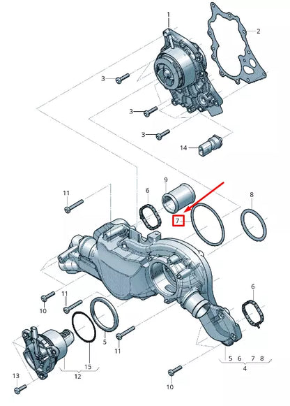 NEW AUDI RSQ8 ENGINE WATER PUMP HOUSING O-RING WHT007809