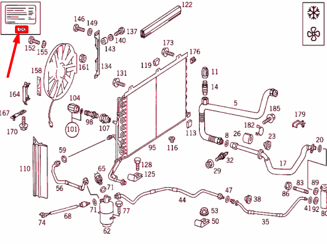 NEW MERCEDES-BENZ SL R129 REFRIGERANT PLATE A1298350088 ORIGINAL