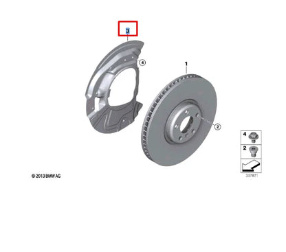 NEW BMW X5 E70 FRONT RIGHT BRAKE DISC SHIELD PLATE 6895050 34106895050 ORIGINAL