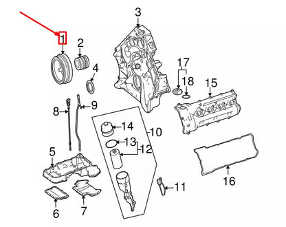 NEW MERCEDES-BENZ ML W164 CRANKSHAFT VIBRATION DAMPER A1560300403 ORIGINAL