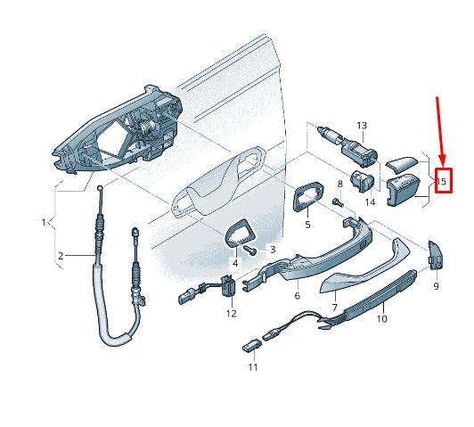 NEW AUDI A6 4A C8 FRONT RIGHT DOOR LOCK COVER CAP 4M8837876GRU