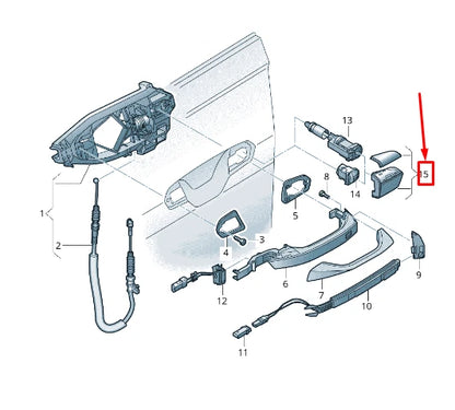 NEW AUDI A6 4A C8 FRONT RIGHT DOOR LOCK COVER CAP 4M8837876GRU