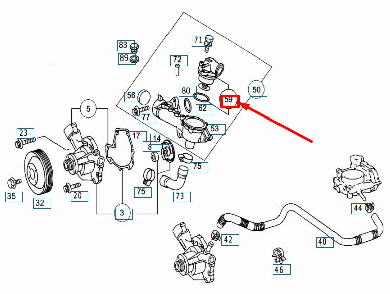 NEW MERCEDES-BENZ C W203 THERMOSTAT 87 DEGRESS A1112001715 ORIGINAL