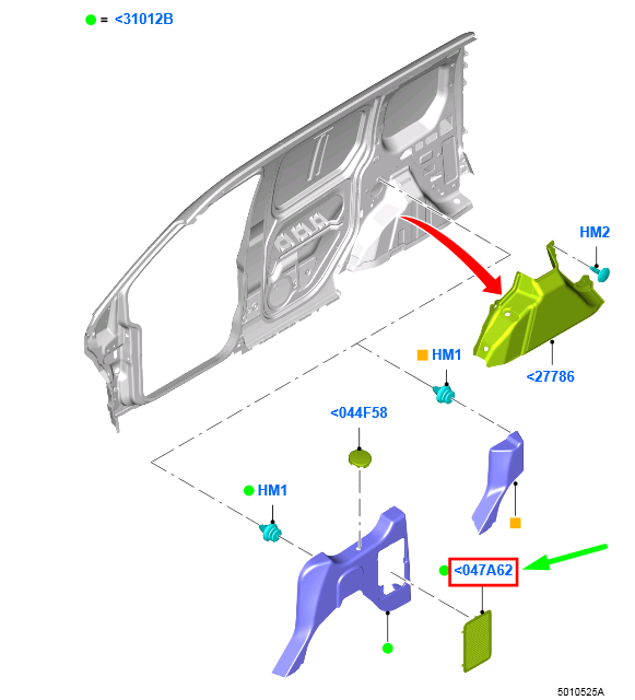 new ford tourneo connect mk2 rear side trim panel right cover 1864067 original