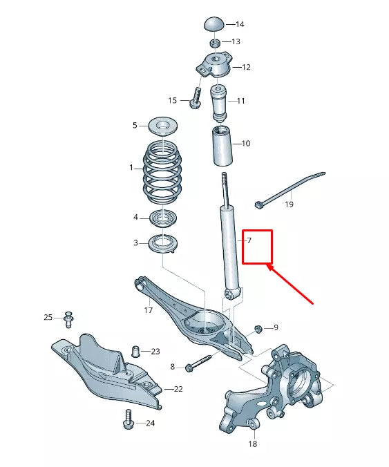 NEW VW GOLF VII VARIANT BA MK7 REAR GAS SHOCK ABSORBER 5Q0513029HS