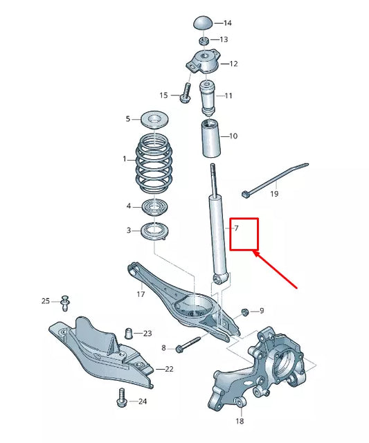 NEW VW GOLF VII VARIANT BA MK7 REAR GAS SHOCK ABSORBER 5Q0513029HS