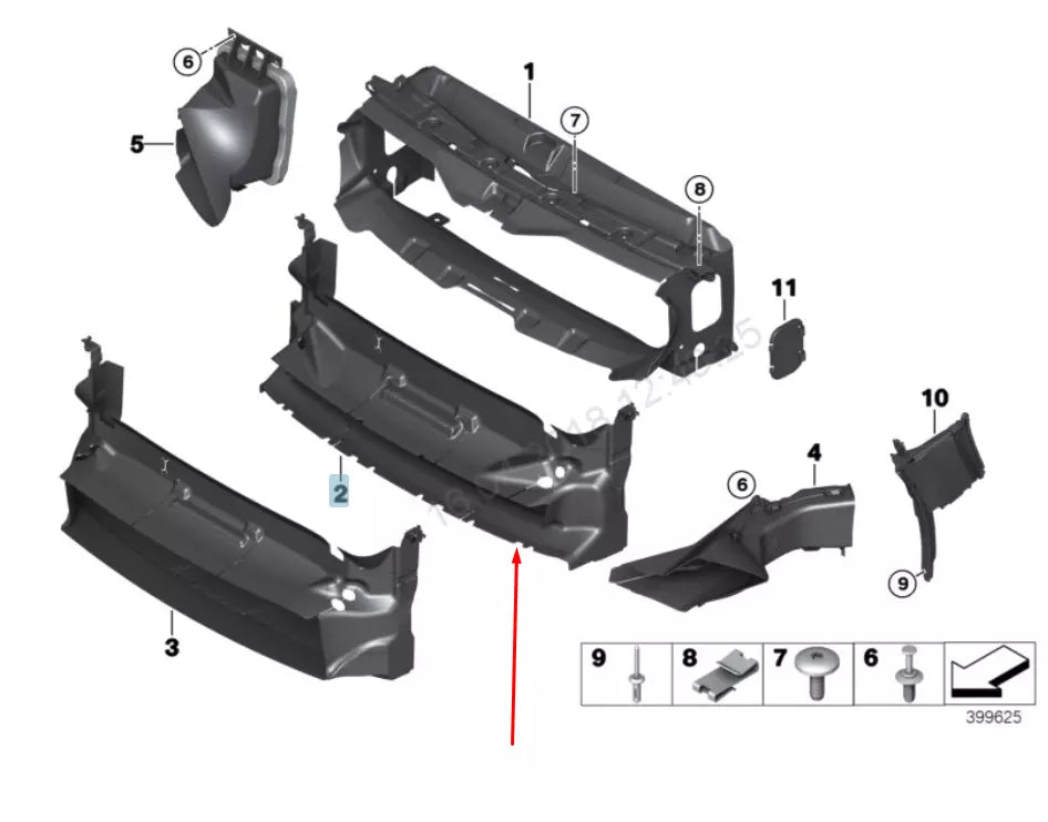 NEW BMW 4 F32 RADIATOR LOWER AIR DUCT 51747362288 7362288 2016 ORIGINAL