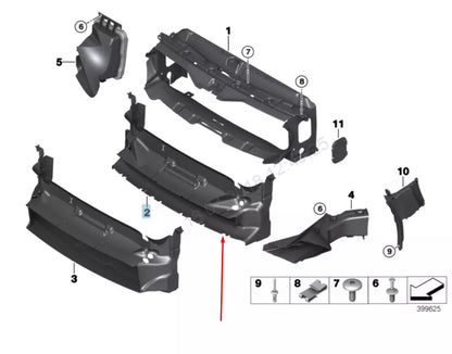 NEW BMW 4 F32 RADIATOR LOWER AIR DUCT 51747362288 7362288 2016 ORIGINAL