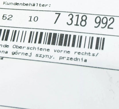 NEW BMW 5 G30 FRONT RIGHT SEAT FINISHER RAIL 52107318992 ORIGINAL