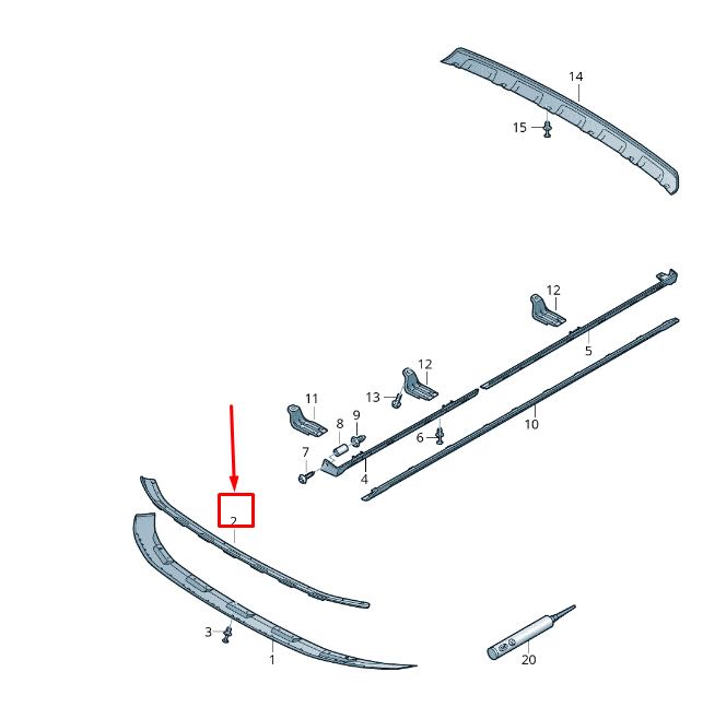 new vw transporter t6 front underrun bar securing strip 7e8807863a original