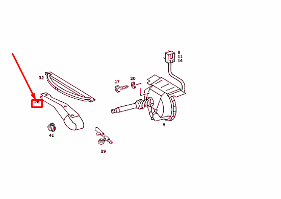 NEW MERCEDES-BENZ 190 W201 LEFT HEADLIGHT WIPER ARM A2018200344 ORIGINAL