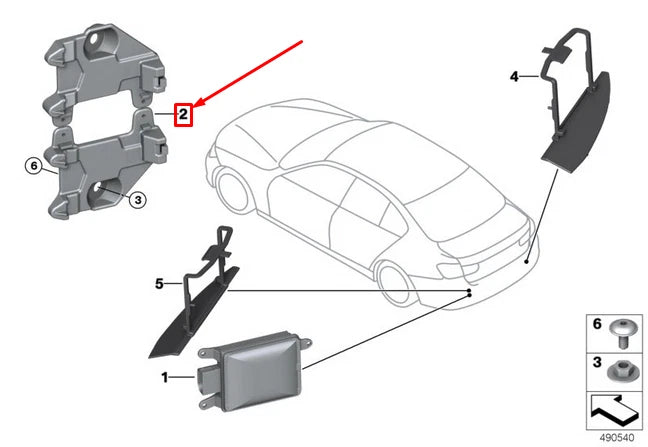NEW BMW 3 F30 LANE CHANGE WARNING CONTROL UNIT HOLDER 66326795928 ORIGINAL
