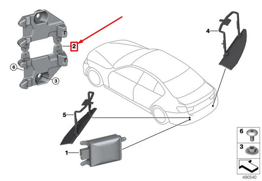 NEW BMW 3 F30 LANE CHANGE WARNING CONTROL UNIT HOLDER 66326795928 ORIGINAL