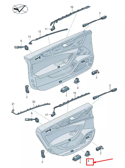 NEW AUDI A6 4A C8 REAR RIGHT DOOR LED LIGHT 4K0919390F