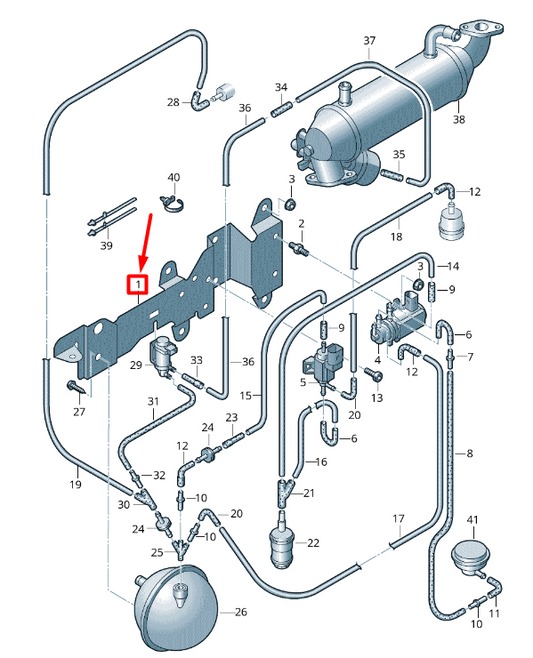 NEW VOLKSWAGEN CRAFTER 2F MK1 EGR COOLER RETAINING BRACKET 2E0805211 ORIGINAL