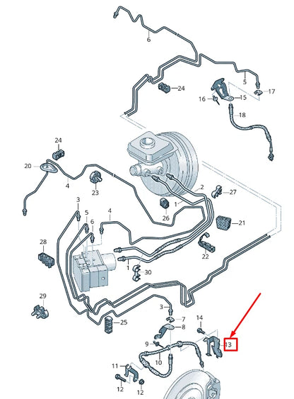 NEW AUDI Q7 4M FRONT LEFT BRAKE HOSE RETAINER 4M0611845P