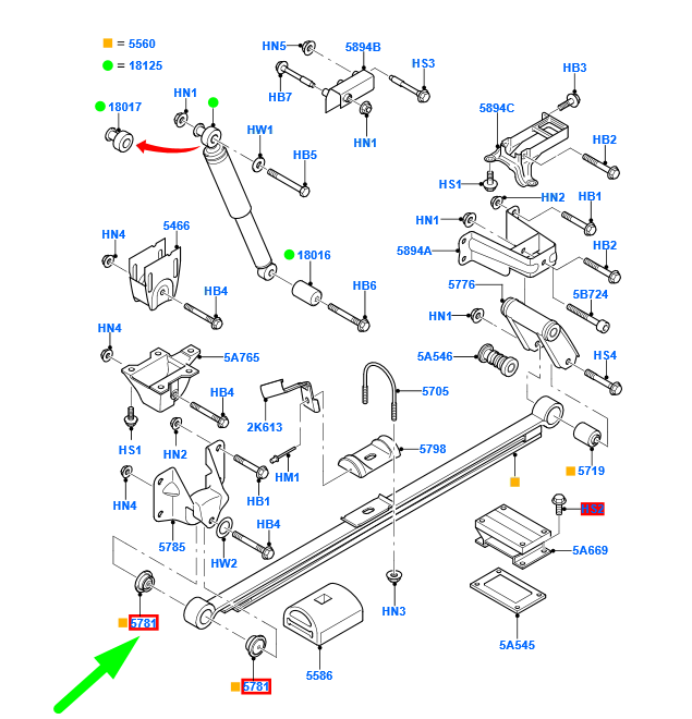 new ford transit mk3 rear leaf spring bush 1720485 6c11-5781-cb original