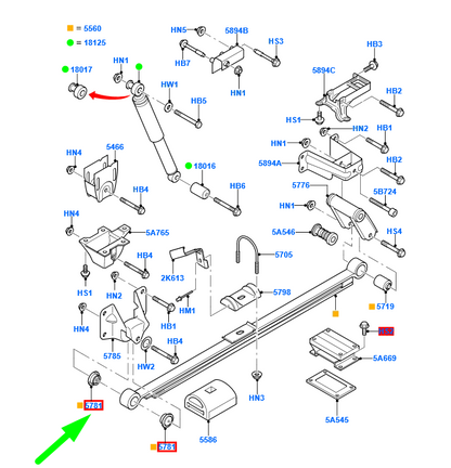 new ford transit mk3 rear leaf spring bush 1720485 6c11-5781-cb original
