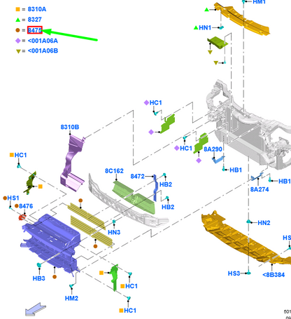 new ford kuga mk2 c520 radiator control shutter fv44-8475-eb 1948607 original