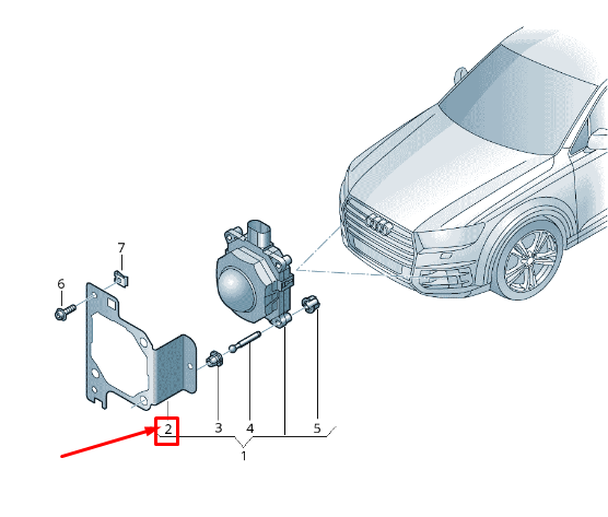NEW AUDI Q7 4M LEFT CRUISE CONTROL DISTANCE SENSOR BRACKET 4M0907573 ORIGINAL