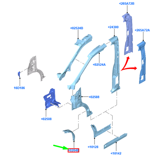 new ford transit mk4 front left inner wheel arch panel 1930387 original