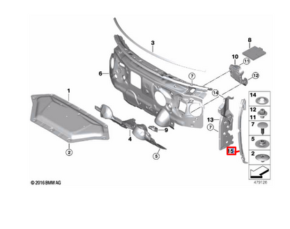 new mini countryman f60 side frame right seal 51487375860 7375860 original