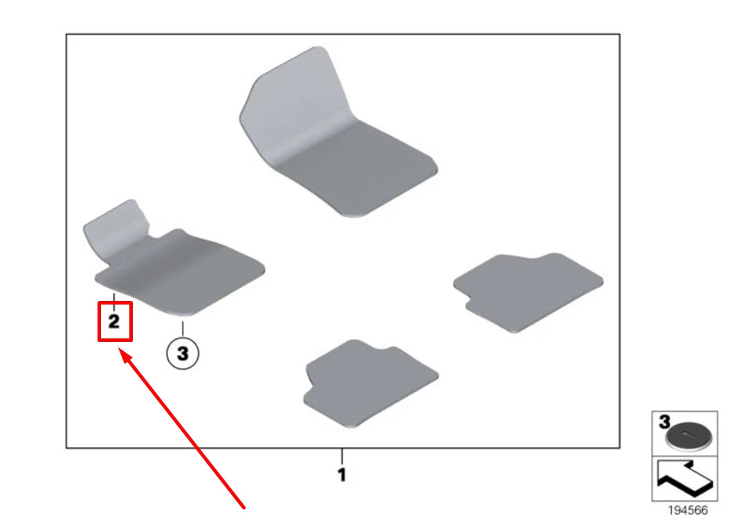 NEW BMW 6 CABRIO F12 FRONT LEFT VELOURS FLOOR MAT 51477230405 7230405 ORIGINAL