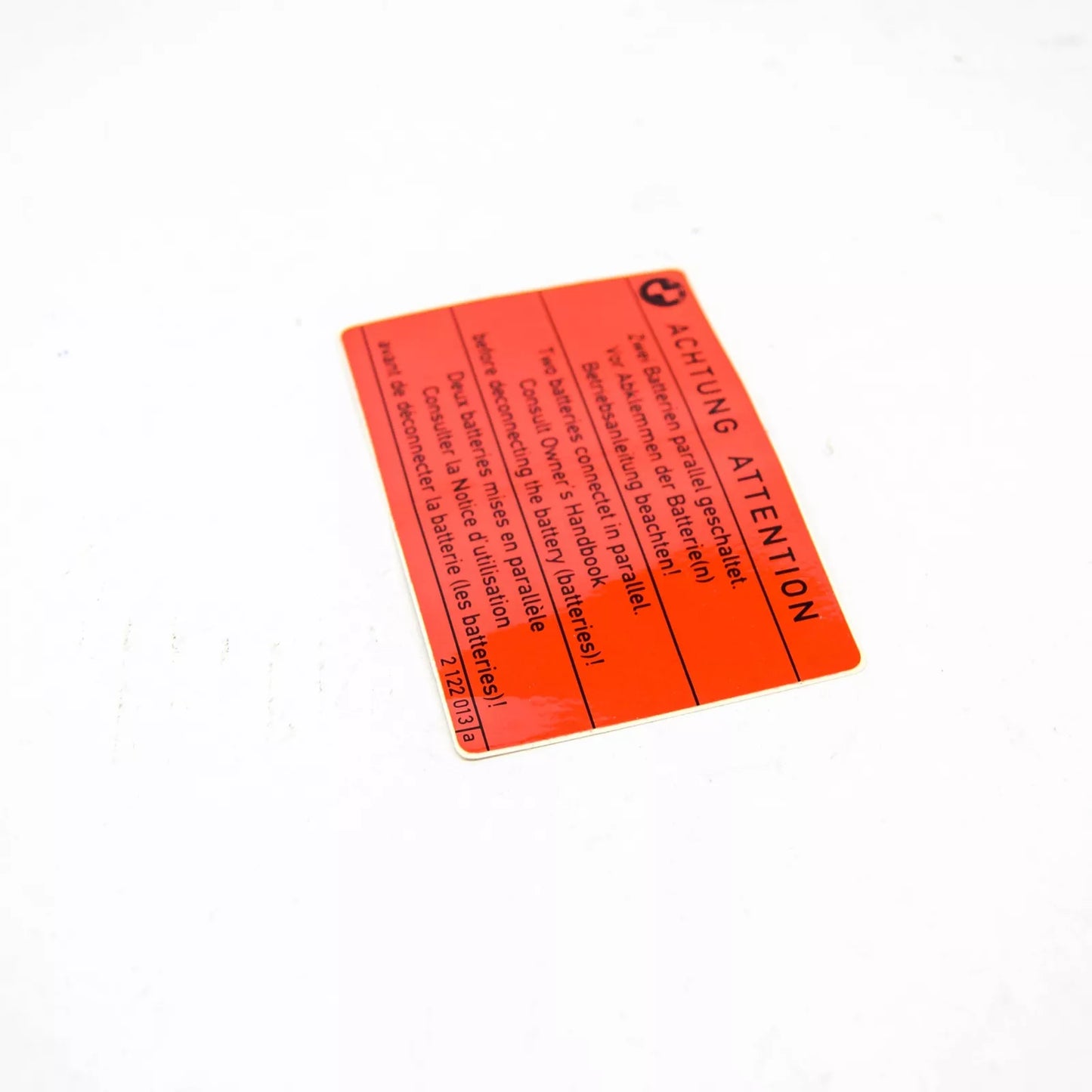 NEW BMW 8 E31 WARNING BATTERY STICKER LABEL 71212122013 2122013 ORIGINAL