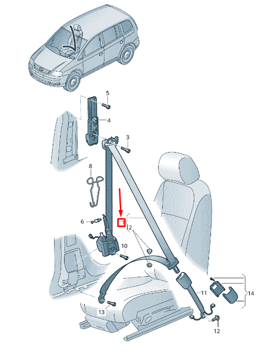 new vw touran 5t front left seatbelt rhd 5tc857705fraa original
