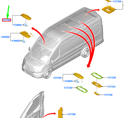 new ford transit mk4 interior lamp 1940130 fk26-13776-aa original