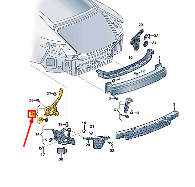 new audi e-tron gt rear right bumper brace 4j3807202 original
