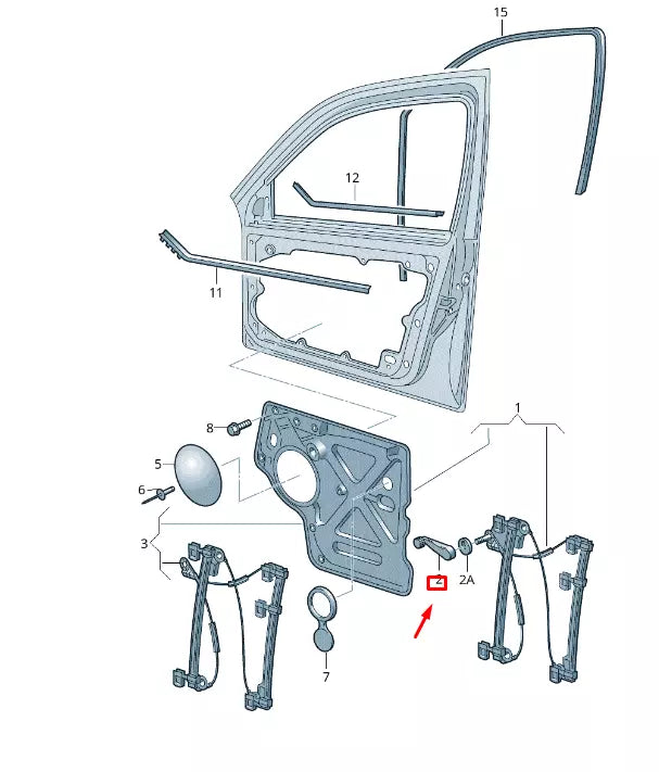 NEW VW TRANSPORTER VI T6 FRONT DOOR WINDOW CRANK 6Q0837581B92W