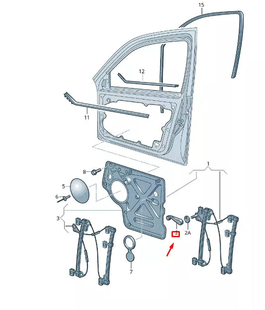 NEW VW TRANSPORTER VI T6 FRONT DOOR WINDOW CRANK 6Q0837581B92W