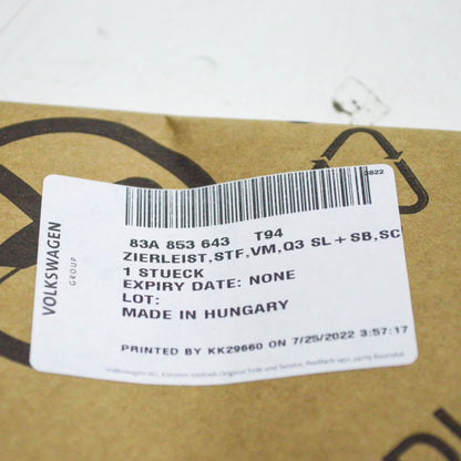 NEW AUDI Q3 F3 SPORTBACK FRONT BUMPER CENTER MOLDING 83A853643T94 ORIGINAL