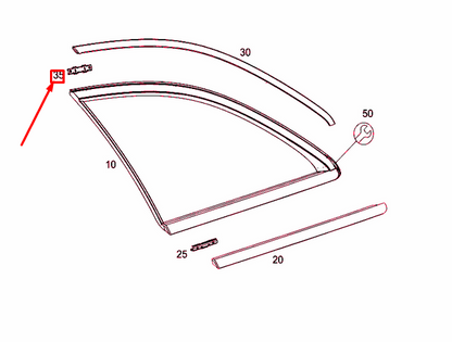 new mb s t-model s205 rear side window strip mounting clamp a0049911570 original