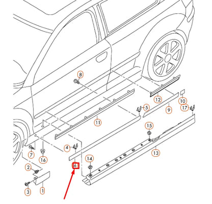 NEW AUDI A3 8P FRONT LEFT DOOR LOWER MOLDING 8P4853959EGRU ORIGINAL
