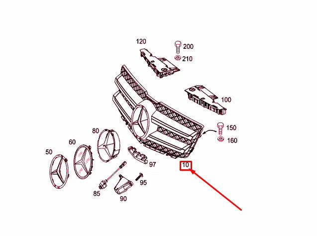 NEW MERCEDES-BENZ GLK X204 RADIATOR GRILLE SHELL A20488002839776 ORIGINAL