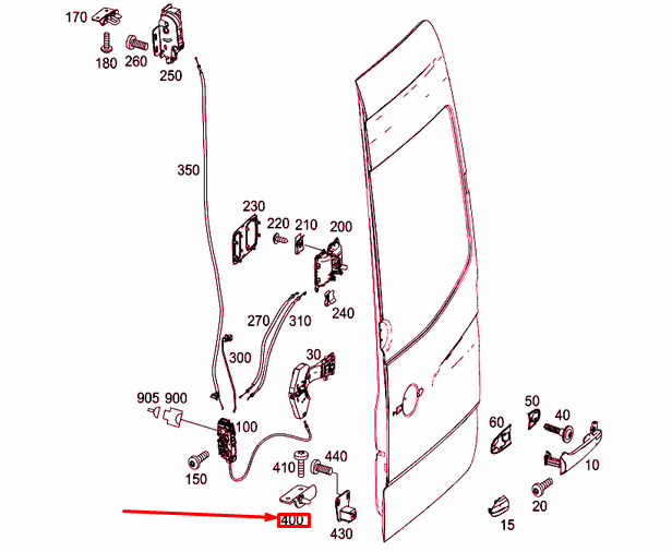 NEW MB SPRINTER 906 REAR PANEL DOOR LOCKING GUIDE A9067600077 ORIGINAL