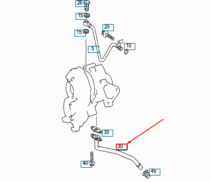 NEW MERCEDES-BENZ C-CLASS W204 OIL LINE A6461800322 ORIGINAL